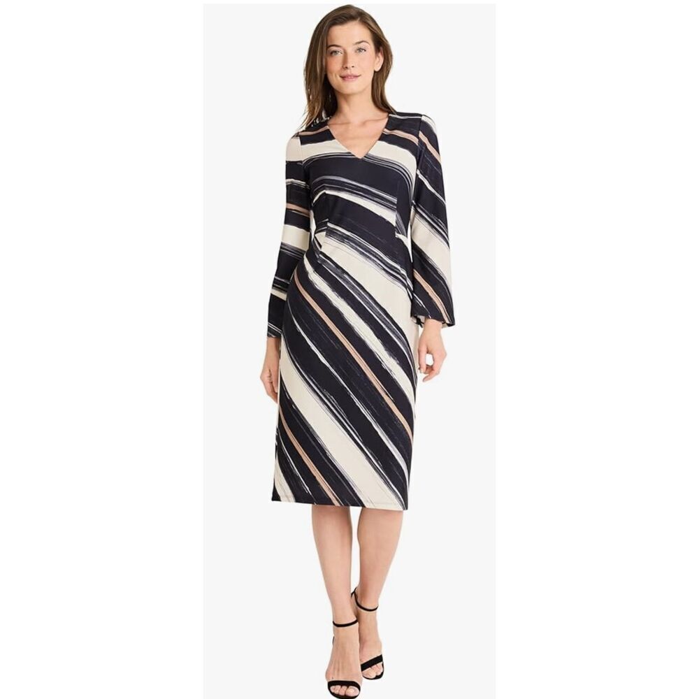 Maggy London Women's Bell Sleeve Sheath Dress Size 2